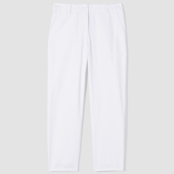 NWT Eileen Fisher Garment-Dyed Utility Cotton Tapered Pant Easy Fit Ankle Length - Picture 3 of 4